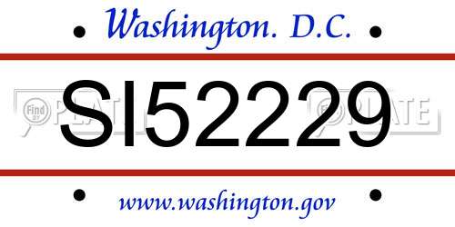SI52229 District Of Columbia License Plate