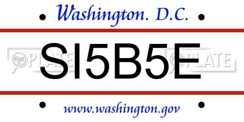 SI5B5E District Of Columbia License Plate