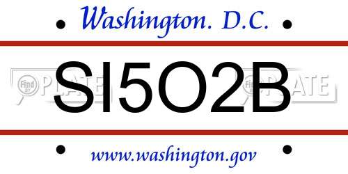 SI5O2B District Of Columbia License Plate
