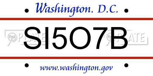 SI5O7B District Of Columbia License Plate