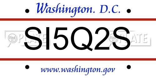 SI5Q2S District Of Columbia License Plate