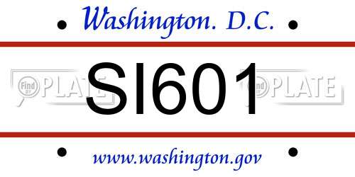 SI601 District Of Columbia License Plate