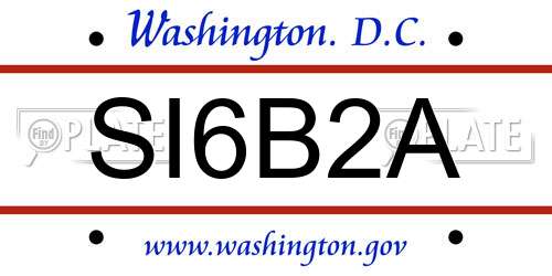 SI6B2A District Of Columbia License Plate