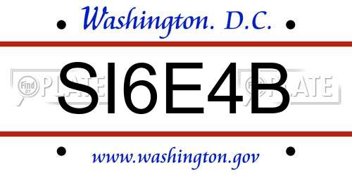 SI6E4B District Of Columbia License Plate