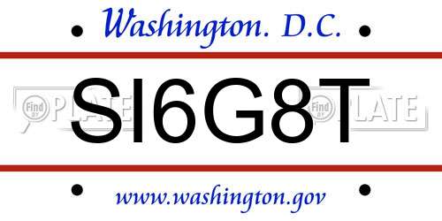 SI6G8T District Of Columbia License Plate