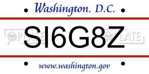 SI6G8Z District Of Columbia License Plate
