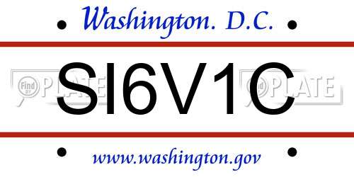 SI6V1C District Of Columbia License Plate