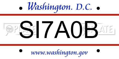 SI7A0B District Of Columbia License Plate