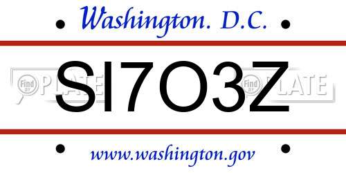 SI7O3Z District Of Columbia License Plate
