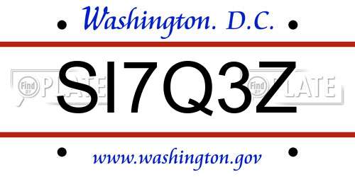 SI7Q3Z District Of Columbia License Plate