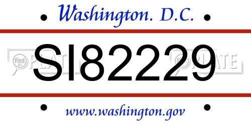 SI82229 District Of Columbia License Plate