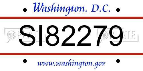 SI82279 District Of Columbia License Plate