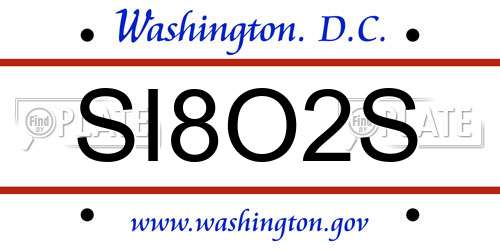 SI8O2S District Of Columbia License Plate
