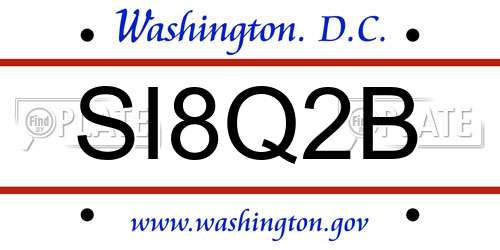 SI8Q2B District Of Columbia License Plate