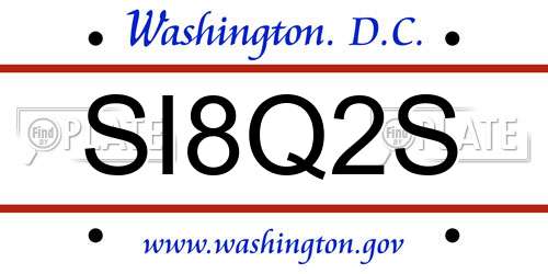 SI8Q2S District Of Columbia License Plate