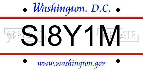 SI8Y1M District Of Columbia License Plate