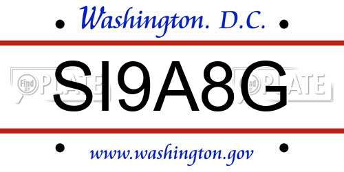 SI9A8G District Of Columbia License Plate