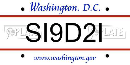 SI9D2I District Of Columbia License Plate