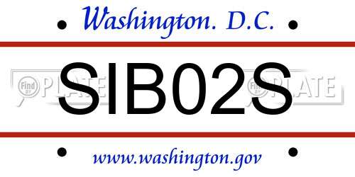 SIB02S District Of Columbia License Plate