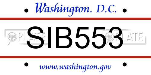SIB553 District Of Columbia License Plate
