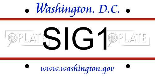 SIG1 District Of Columbia License Plate
