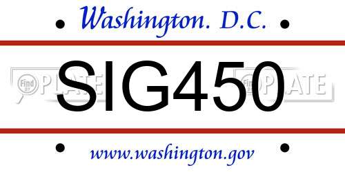 SIG450 District Of Columbia License Plate