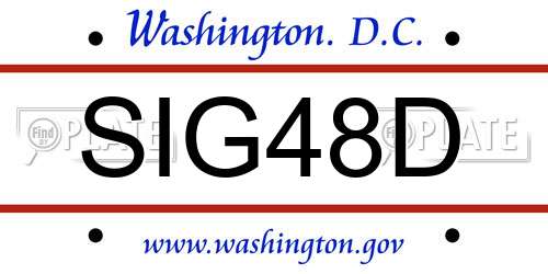 SIG48D District Of Columbia License Plate