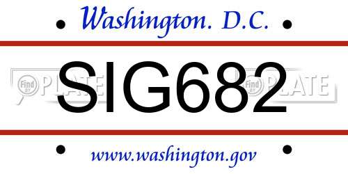 SIG682 District Of Columbia License Plate