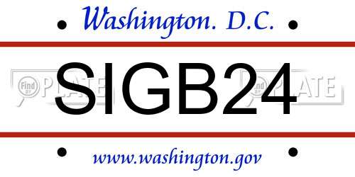 SIGB24 District Of Columbia License Plate