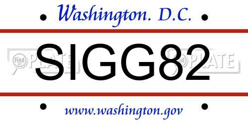 SIGG82 District Of Columbia License Plate