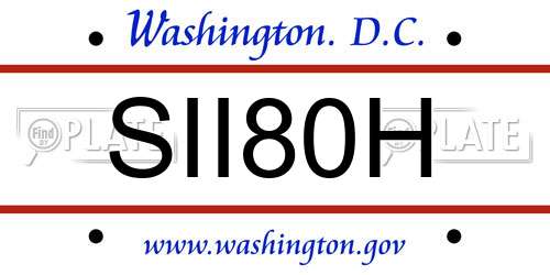 SII80H District Of Columbia License Plate