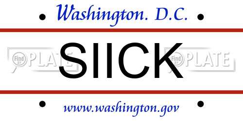 SIICK District Of Columbia License Plate