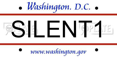 SILENT1 District Of Columbia License Plate