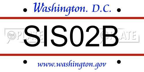 SIS02B District Of Columbia License Plate