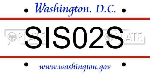 SIS02S District Of Columbia License Plate