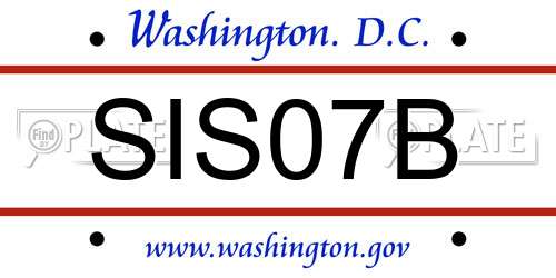 SIS07B District Of Columbia License Plate