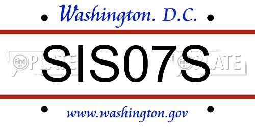 SIS07S District Of Columbia License Plate