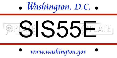 SIS55E District Of Columbia License Plate