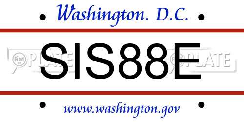 SIS88E District Of Columbia License Plate