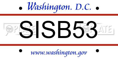 SISB53 District Of Columbia License Plate