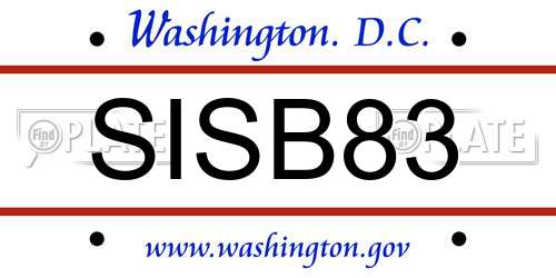 SISB83 District Of Columbia License Plate