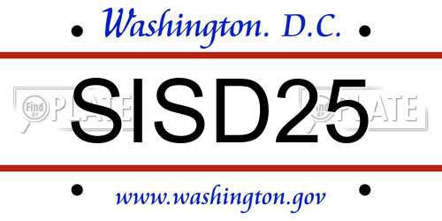 SISD25 District Of Columbia License Plate