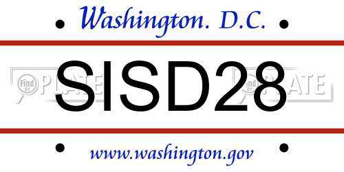 SISD28 District Of Columbia License Plate