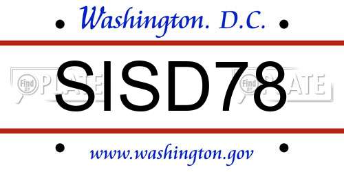 SISD78 District Of Columbia License Plate