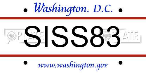 SISS83 District Of Columbia License Plate