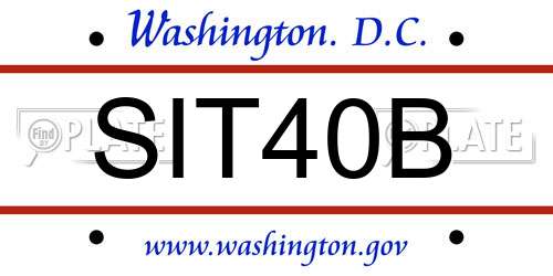 SIT40B District Of Columbia License Plate