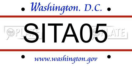 SITA05 District Of Columbia License Plate