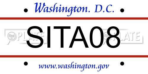 SITA08 District Of Columbia License Plate