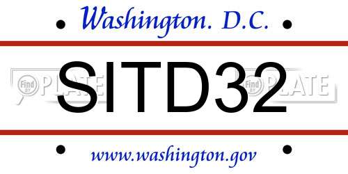 SITD32 District Of Columbia License Plate
