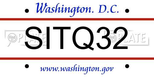 SITQ32 District Of Columbia License Plate